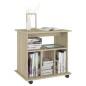 vidaXL Armario con ruedas madera contrachapada roble Sonoma 60x45x60cm vidaXL Armario con ruedas madera contrachapada roble Sonoma 60x45x60cm