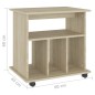 vidaXL Armario con ruedas madera contrachapada roble Sonoma 60x45x60cm vidaXL Armario con ruedas madera contrachapada roble Sonoma 60x45x60cm
