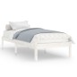 vidaXL Estructura de cama madera maciza individual blanco 75x190 cm
