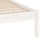vidaXL Estructura de cama madera maciza individual blanco 75x190 cm