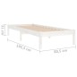 vidaXL Estructura de cama madera maciza individual blanco 75x190 cm