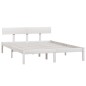 vidaXL Estructura de cama de madera maciza de pino blanco 160x200 cm vidaXL Estructura de cama de madera maciza de pino blanco 160x200 cm