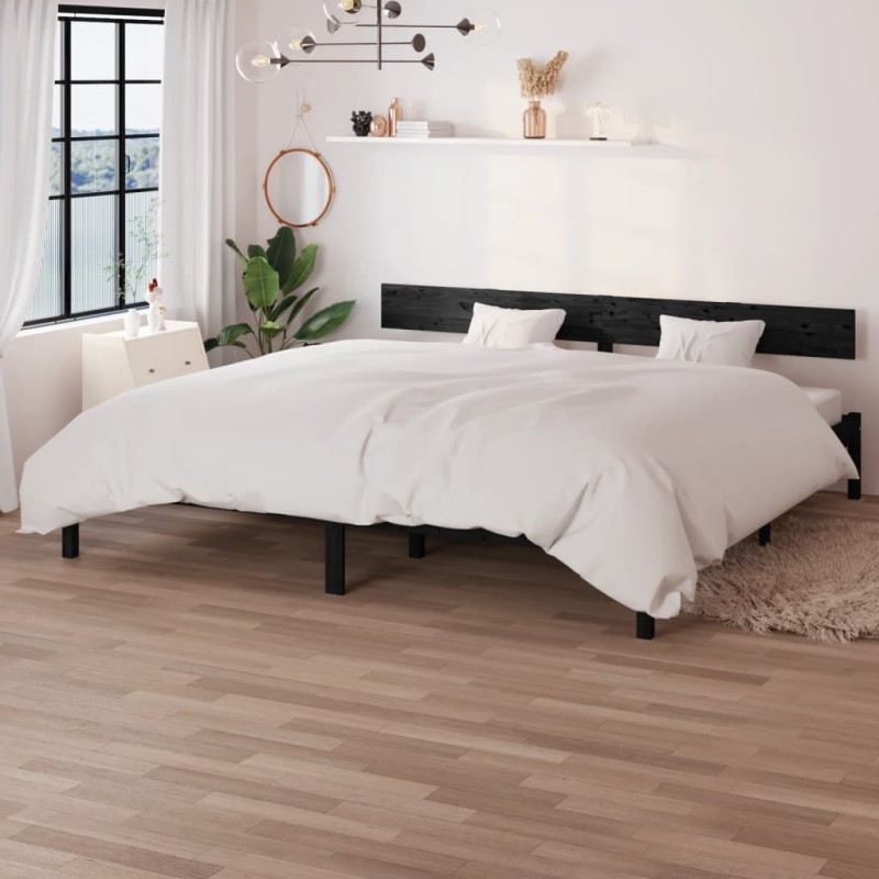 vidaXL Estructura de cama madera maciza de pino negro 180x200 cm vidaXL Estructura de cama madera maciza de pino negro 180x200 cm