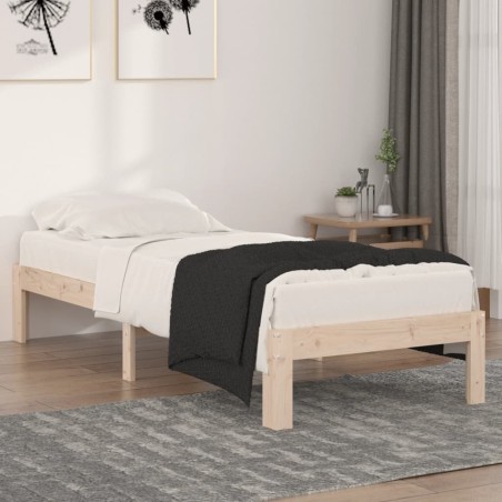 vidaXL Estructura de cama madera maciza 75x190 cm