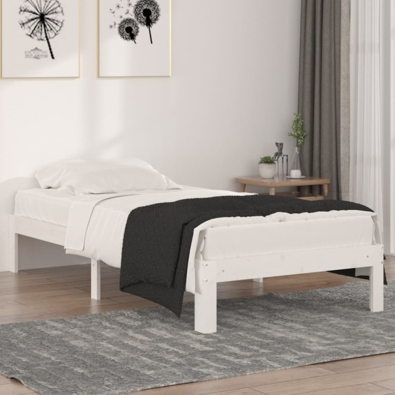 vidaXL Estructura de cama madera maciza individual 90x190 cm vidaXL Estructura de cama madera maciza individual 90x190 cm