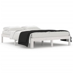 vidaXL Estructura de cama de madera maciza de pino blanco 140x190 cm