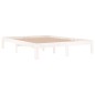 vidaXL Estructura de cama de madera maciza de pino blanco 140x190 cm vidaXL Estructura de cama de madera maciza de pino blanco 140x190 cm