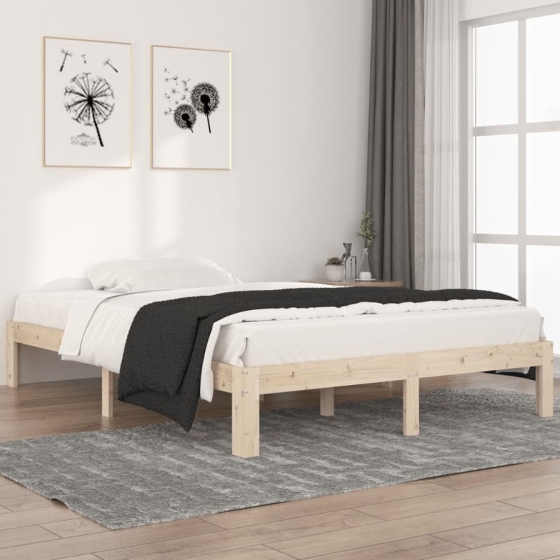 vidaXL Estructura de cama madera maciza de pino 140x200 cm vidaXL Estructura de cama madera maciza de pino 140x200 cm