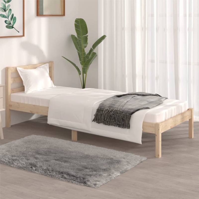 vidaXL Estructura de cama madera maciza de pino 75x190 cm