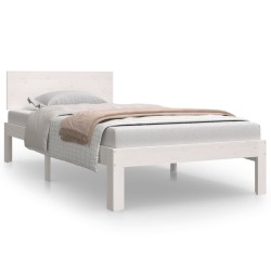 vidaXL Estructura de cama individual madera maciza blanco 90x190 cm