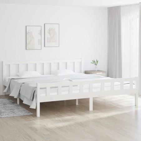 vidaXL Estructura de cama Super King madera maciza blanco 180x200 cm