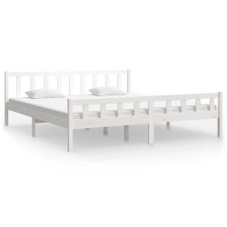 vidaXL Estructura de cama Super King madera maciza blanco 180x200 cm
