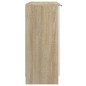 vidaXL Aparador madera contrachapada blanco y roble Sonoma 60x30x70 cm
