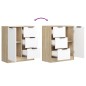vidaXL Aparador madera contrachapada blanco y roble Sonoma 60x30x70 cm