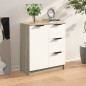 vidaXL Aparador madera contrachapada blanco y roble Sonoma 60x30x70 cm