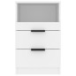 vidaXL Mesita de noche madera contrachapada blanco vidaXL Mesita de noche madera contrachapada blanco