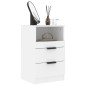 vidaXL Mesita de noche madera contrachapada blanco vidaXL Mesita de noche madera contrachapada blanco