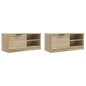 vidaXL Mueble para TV 2 pzas madera contrachapada roble 80x35x36,5 cm vidaXL Mueble para TV 2 pzas madera contrachapada roble 80x35x36,5 cm