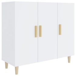 vidaXL Aparador de madera de ingeniería blanco brillo 90x34x80 cm