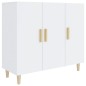 vidaXL Aparador de madera de ingeniería blanco brillo 90x34x80 cm