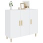 vidaXL Aparador de madera de ingeniería blanco brillo 90x34x80 cm