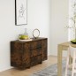 vidaXL Aparador con 3 cajones roble ahumado 120x41x75 cm vidaXL Aparador con 3 cajones roble ahumado 120x41x75 cm