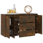 vidaXL Aparador con 3 cajones roble ahumado 120x41x75 cm vidaXL Aparador con 3 cajones roble ahumado 120x41x75 cm