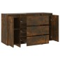 vidaXL Aparador con 3 cajones roble ahumado 120x41x75 cm vidaXL Aparador con 3 cajones roble ahumado 120x41x75 cm