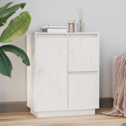 vidaXL Aparador de madera maciza de pino blanco 60x34x75 cm