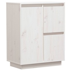 vidaXL Aparador de madera maciza de pino blanco 60x34x75 cm