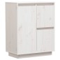 vidaXL Aparador de madera maciza de pino blanco 60x34x75 cm vidaXL Aparador de madera maciza de pino blanco 60x34x75 cm