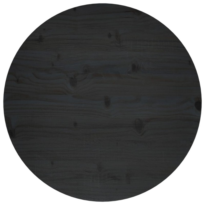vidaXL Superficie de mesa madera maciza de pino negro Ø60x2,5 cm vidaXL Superficie de mesa madera maciza de pino negro Ø60x2,5 cm