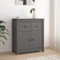vidaXL Aparador de madera maciza de pino gris 70x35x80 cm vidaXL Aparador de madera maciza de pino gris 70x35x80 cm