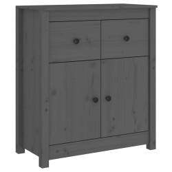 vidaXL Aparador de madera maciza de pino gris 70x35x80 cm