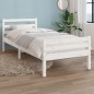vidaXL Estructura de cama madera maciza blanco 90x200 cm vidaXL Estructura de cama madera maciza blanco 90x200 cm
