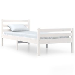 vidaXL Estructura de cama madera maciza blanco 90x200 cm