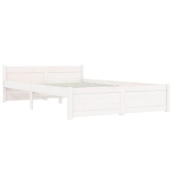 vidaXL Estructura cama madera maciza doble pequeña blanco 120x190 cm