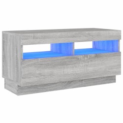 vidaXL Mueble de TV con luces LED gris Sonoma 80x35x40 cm