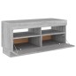 vidaXL Mueble de TV con luces LED gris Sonoma 80x35x40 cm