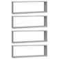 vidaXL Estante cúbico de pared 4 uds madera gris Sonoma 80x15x26,5 cm vidaXL Estante cúbico de pared 4 uds madera gris Sonoma 80x15x26,5 cm