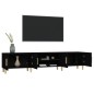 vidaXL Mueble de TV madera contrachapada negro 180x31,5x40 cm