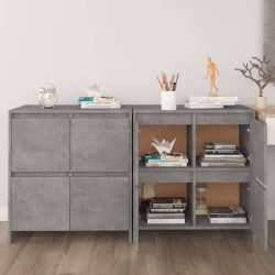 vidaXL Aparadores 2 uds madera de ingeniería gris hormigón 70x41x75 cm