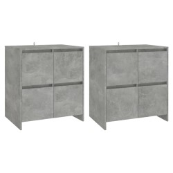vidaXL Aparadores 2 uds madera de ingeniería gris hormigón 70x41x75 cm