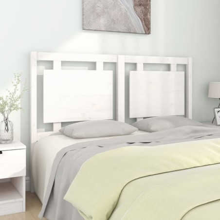 vidaXL Cabecero de cama madera maciza de pino blanco 145,5x4x100 cm