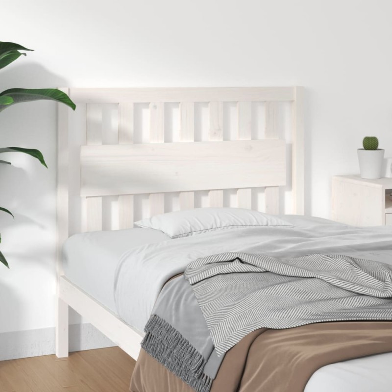 vidaXL Cabecero de cama madera maciza de pino blanco 105,5x4x100 cm