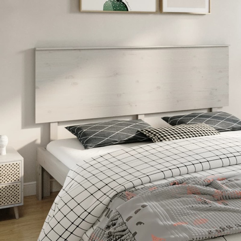 vidaXL Cabecero de cama madera maciza de pino blanco 184x6x82,5 cm vidaXL Cabecero de cama madera maciza de pino blanco 184x6x82,5 cm