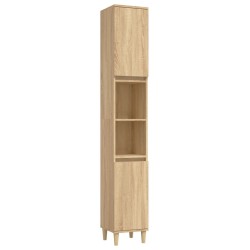 vidaXL Armario de baño madera contrachapada roble Sonoma 30x30x190 cm