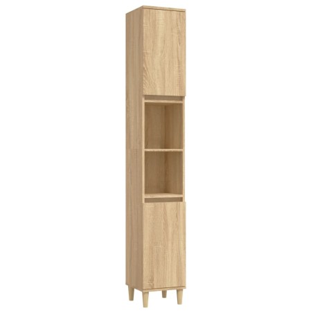 vidaXL Armario de baño madera contrachapada roble Sonoma 30x30x190 cm