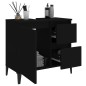 vidaXL Armario de baño madera contrachapada negro 65x33x60 cm