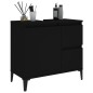 vidaXL Armario de baño madera contrachapada negro 65x33x60 cm